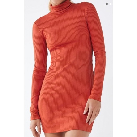 NWT UO Pumpkin Stretch Turtleneck Sweater Dress - Picture 2 of 3